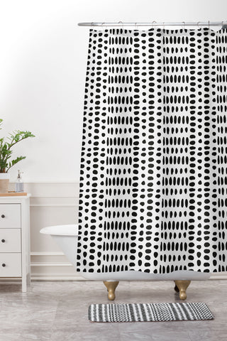 Emanuela Carratoni BW Ethnic Mood Shower Curtain And Mat