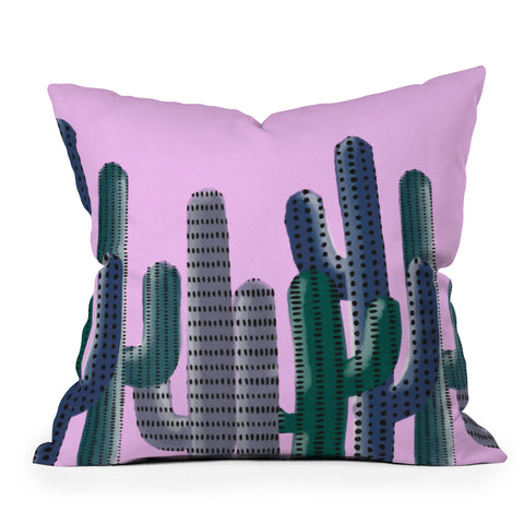 Emanuela Carratoni Cactus Jungle Throw Pillow