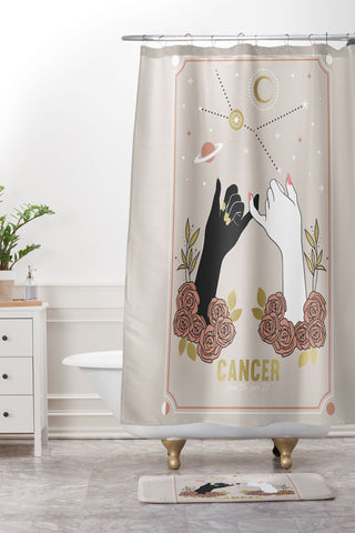 Emanuela Carratoni Cancer Zodiac Series Shower Curtain And Mat