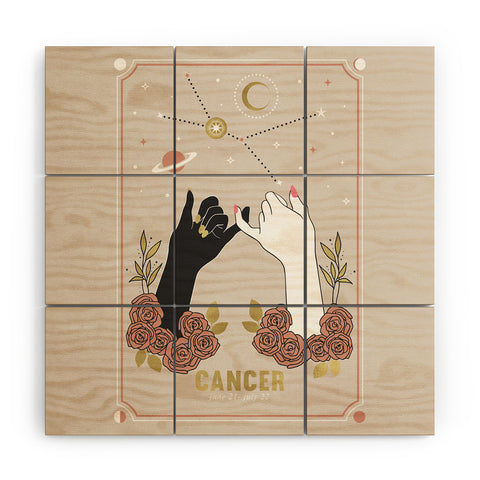 Emanuela Carratoni Cancer Zodiac Series Wood Wall Mural