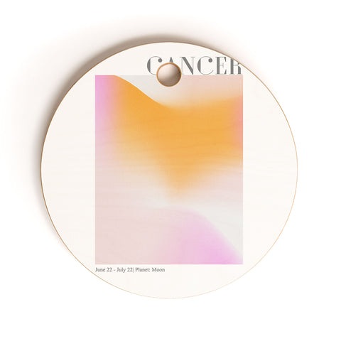 Emanuela Carratoni Cancer Zodiac Sign Gradient Cutting Board Round