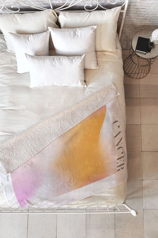 Emanuela Carratoni Cancer Zodiac Sign Gradient Fleece Throw Blanket