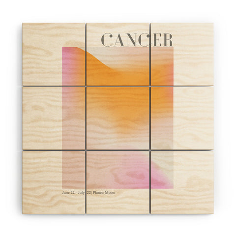 Emanuela Carratoni Cancer Zodiac Sign Gradient Wood Wall Mural
