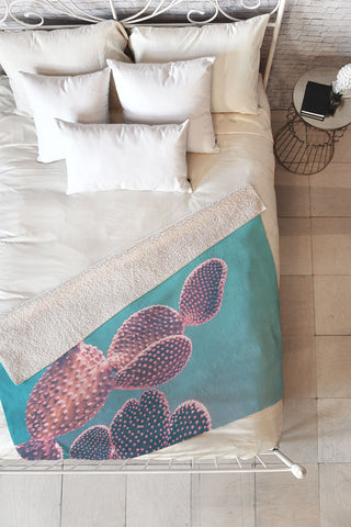Emanuela Carratoni Candy Cactus Fleece Throw Blanket