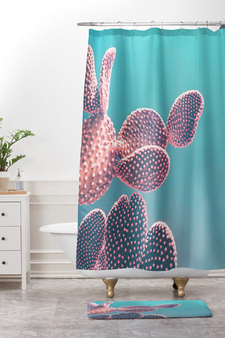 Emanuela Carratoni Candy Cactus Shower Curtain And Mat