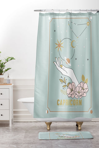 Emanuela Carratoni Capricorn Zodiac Series Shower Curtain And Mat