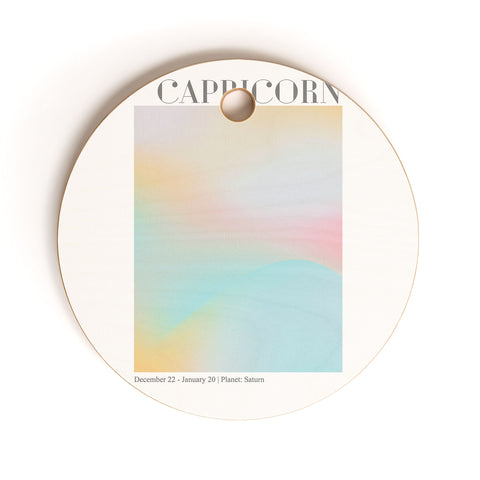 Emanuela Carratoni Capricorn Zodiac Sign Gradient Cutting Board Round