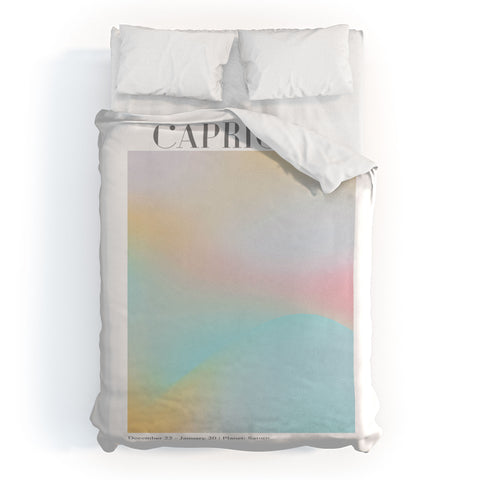 Emanuela Carratoni Capricorn Zodiac Sign Gradient Duvet Cover