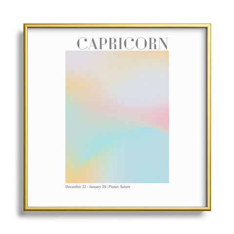 Emanuela Carratoni Capricorn Zodiac Sign Gradient Square Metal Framed Art Print