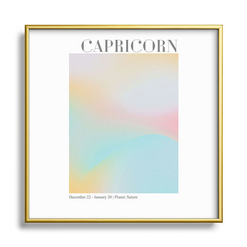 Emanuela Carratoni Capricorn Zodiac Sign Gradient Metal Square Framed Art Print