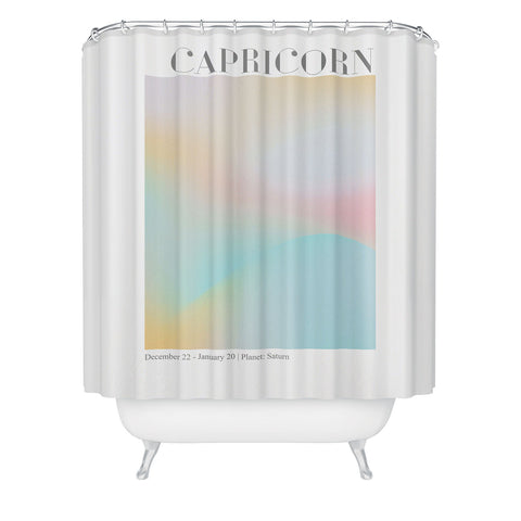 Emanuela Carratoni Capricorn Zodiac Sign Gradient Shower Curtain