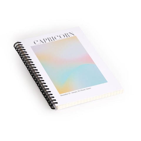 Emanuela Carratoni Capricorn Zodiac Sign Gradient Spiral Notebook