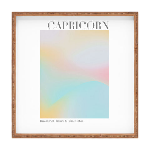 Emanuela Carratoni Capricorn Zodiac Sign Gradient Square Tray