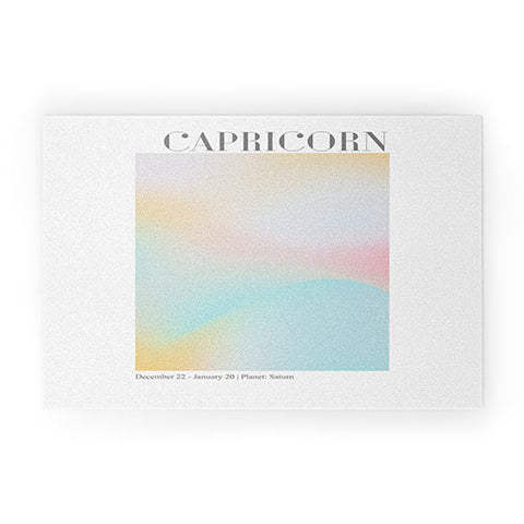 Emanuela Carratoni Capricorn Zodiac Sign Gradient Welcome Mat