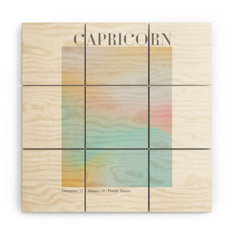 Emanuela Carratoni Capricorn Zodiac Sign Gradient Wood Wall Mural