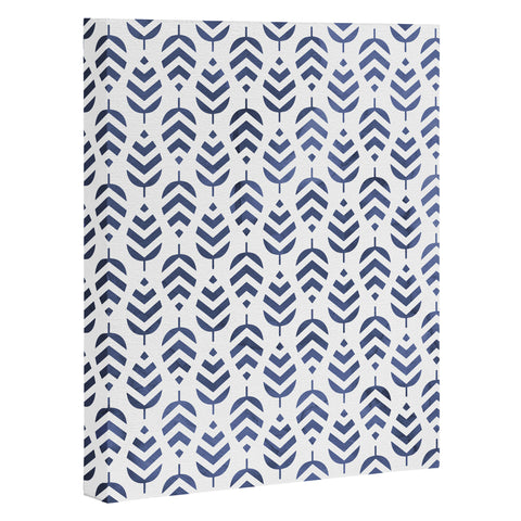 Emanuela Carratoni Chevron Foliage Pattern Art Canvas