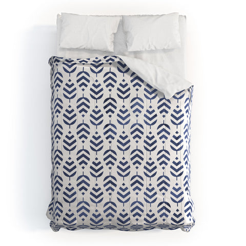 Emanuela Carratoni Chevron Foliage Pattern Comforter