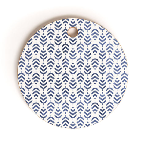 Emanuela Carratoni Chevron Foliage Pattern Cutting Board Round