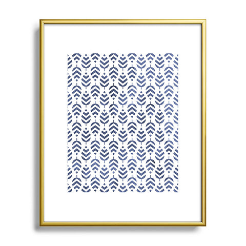 Emanuela Carratoni Chevron Foliage Pattern Metal Framed Art Print