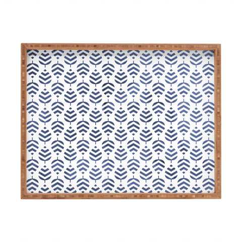 Emanuela Carratoni Chevron Foliage Pattern Rectangular Tray