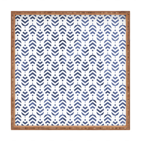 Emanuela Carratoni Chevron Foliage Pattern Square Tray