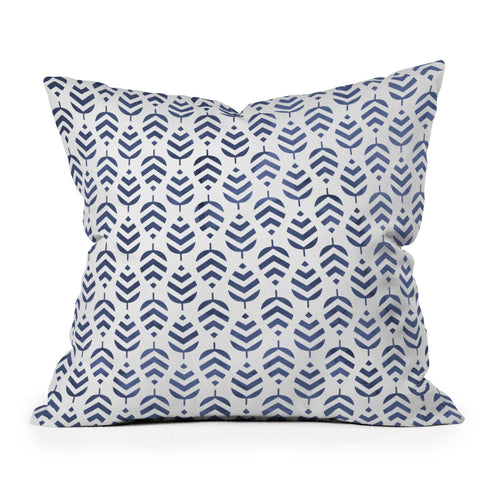 Emanuela Carratoni Chevron Foliage Pattern Throw Pillow