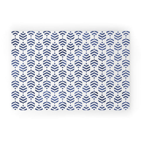 Emanuela Carratoni Chevron Foliage Pattern Welcome Mat