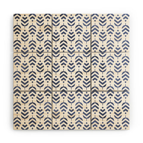 Emanuela Carratoni Chevron Foliage Pattern Wood Wall Mural