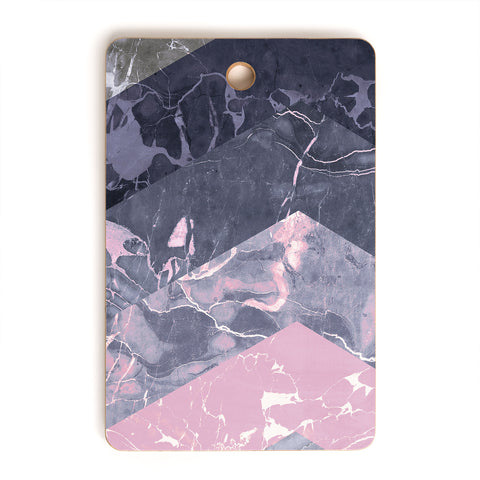 Emanuela Carratoni Chevron Marble Texture Cutting Board Rectangle