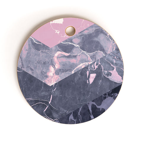 Emanuela Carratoni Chevron Marble Texture Cutting Board Round