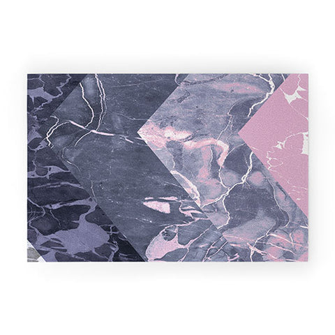 Emanuela Carratoni Chevron Marble Texture Welcome Mat