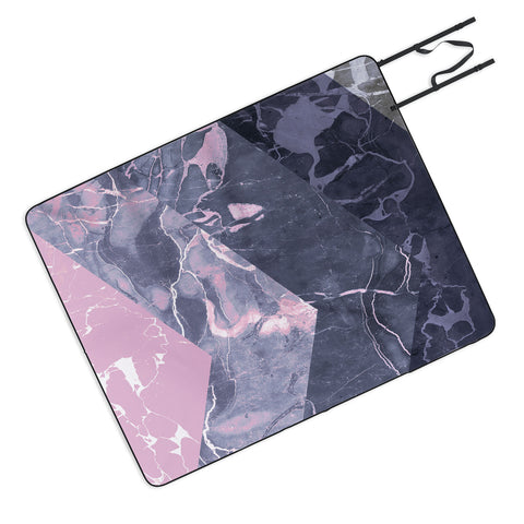 Emanuela Carratoni Chevron Marble Texture Picnic Blanket