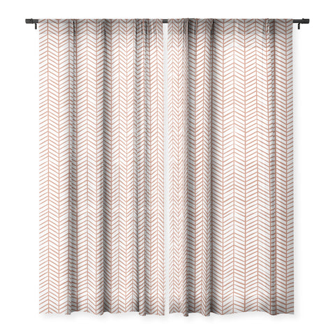 Emanuela Carratoni Chevron Painted Theme Sheer Window Curtain