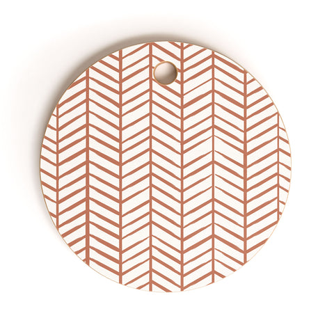 Emanuela Carratoni Chevron Painted Theme Cutting Board Round