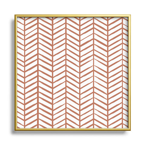 Emanuela Carratoni Chevron Painted Theme Metal Square Framed Art Print