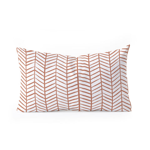 Emanuela Carratoni Chevron Painted Theme Oblong Throw Pillow