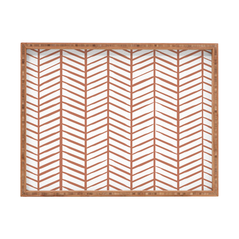 Emanuela Carratoni Chevron Painted Theme Rectangular Tray