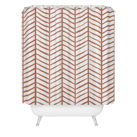 Emanuela Carratoni Chevron Painted Theme Shower Curtain