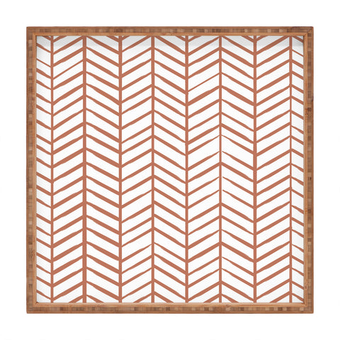Emanuela Carratoni Chevron Painted Theme Square Tray