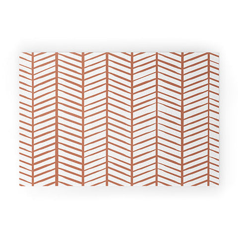 Emanuela Carratoni Chevron Painted Theme Welcome Mat
