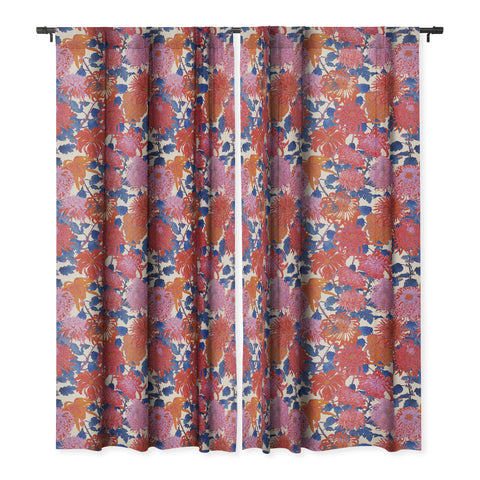 Emanuela Carratoni Chinese Moody Blooms Blackout Window Curtain
