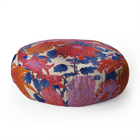 Emanuela Carratoni Chinese Moody Blooms Floor Pillow Round