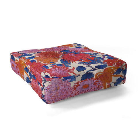 Emanuela Carratoni Chinese Moody Blooms Floor Pillow Square