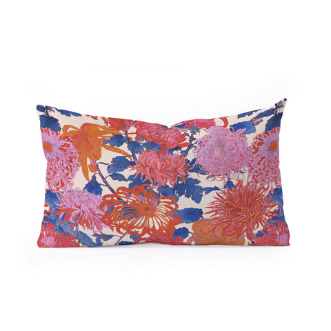 Emanuela Carratoni Chinese Moody Blooms Oblong Throw Pillow