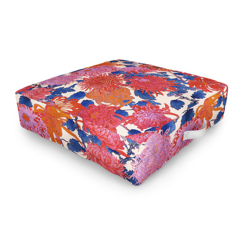 Emanuela Carratoni Chinese Moody Blooms Outdoor Floor Cushion