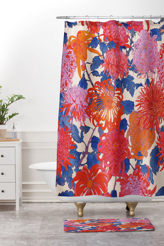 Emanuela Carratoni Chinese Moody Blooms Shower Curtain And Mat