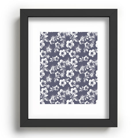 Emanuela Carratoni Classic Blue Floral Theme Recessed Framing Rectangle