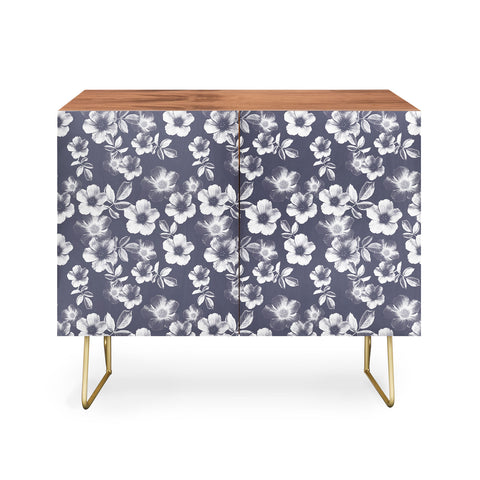 Emanuela Carratoni Classic Blue Floral Theme Credenza