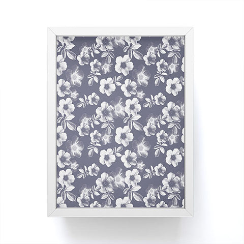 Emanuela Carratoni Classic Blue Floral Theme Framed Mini Art Print