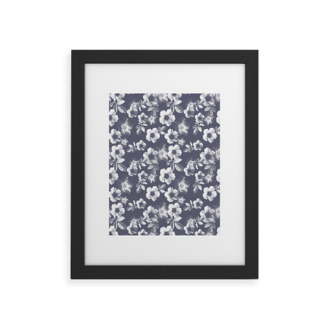 Emanuela Carratoni Classic Blue Floral Theme Framed Art Print